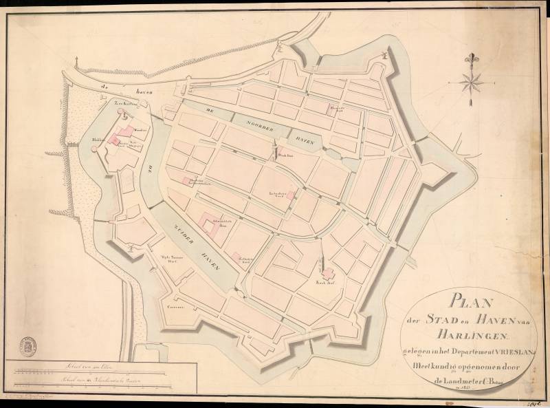 Plan der Stad en Haven van Harlingen