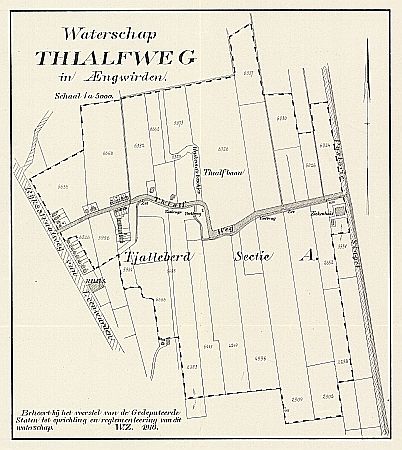 Kaart van Waterschap Thialfweg in Aengwirden