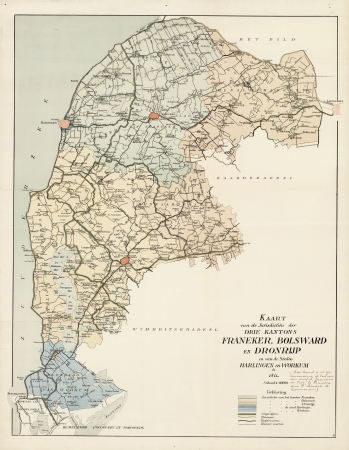 Jurisdictiën der drie kantons Franeker, Bolsward en Dronrijp en van de steden Harlingen en Workum