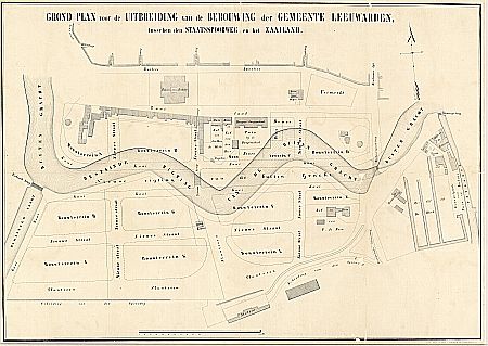 Grondplan uitbreiding Leeuwarden tussen NS Station en Zaailand