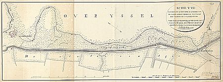 Kaart van de Statendijk tussen Schoterzijl en Slijkenburg