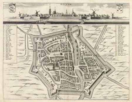 Kaart van Dokkum door Schotanus