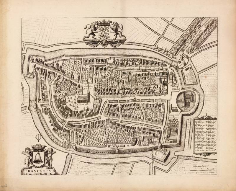 Kaart van Franeker door Blaeu (uitgave Covens en Mortier) 
