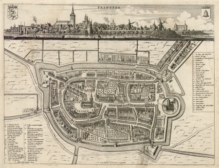 Kaart van Franeker door Schotanus