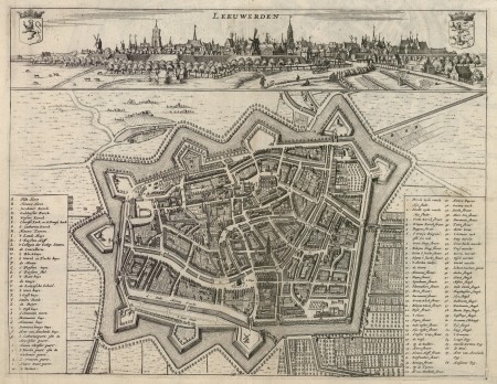Kaart van Leeuwarden door Schotanus
