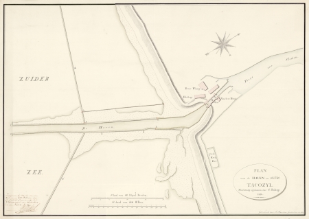 Plan van de haven en sluis Tacozijl (1812)