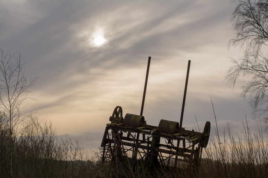 Machine in het (veen)landschap