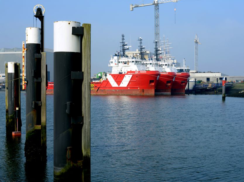 Schepen in haven Harlingen