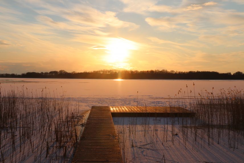 zonsondergang winter Nannewijd, Oudehaske