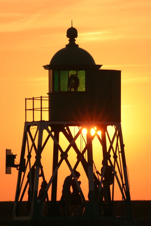 Vuurtoren Stavoren bij zonsondergang